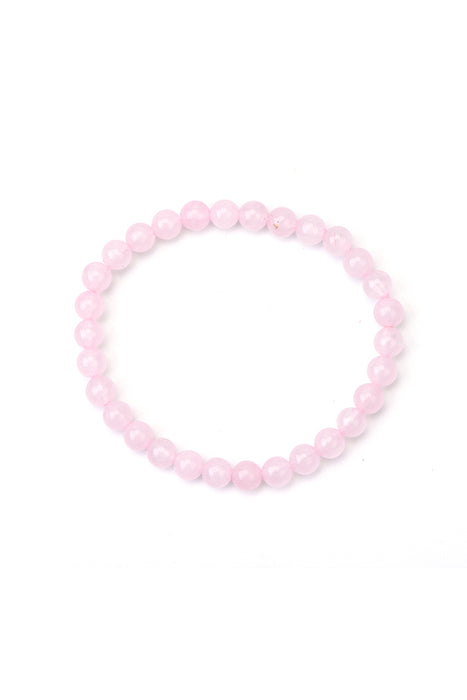 Bracelet 6mm quartz rose 18,5 cm