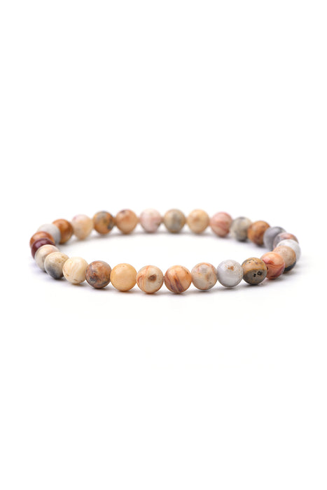 Bracelet 6mm agate folle 18,5 cm