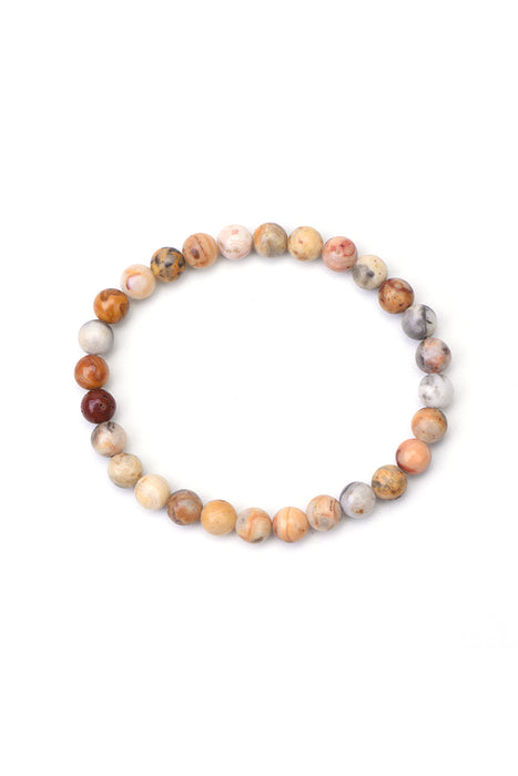 Bracelet 6mm agate folle 18,5 cm