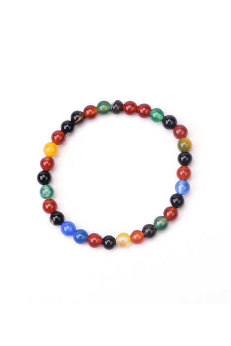 Bracelet 6mm agate arc-en-ciel 18,5 cm