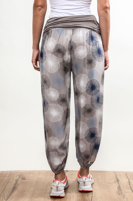 Sarouel en viscose à motifs taupe - taille unique