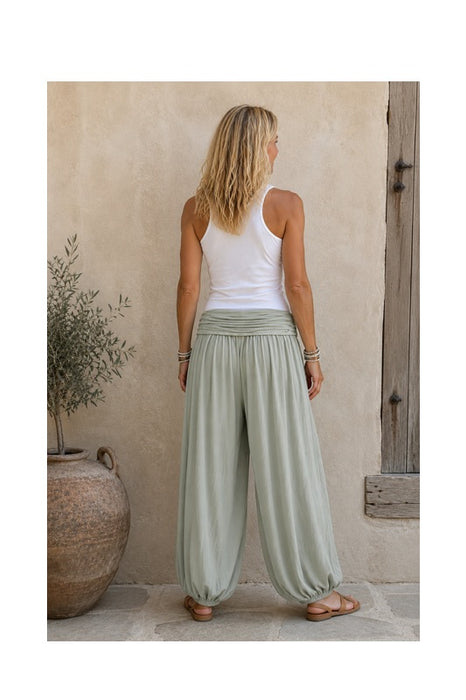 Sarouel viscose kaki - Taille Unique