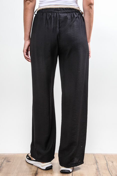 Trousers with belt viscose black - One Size