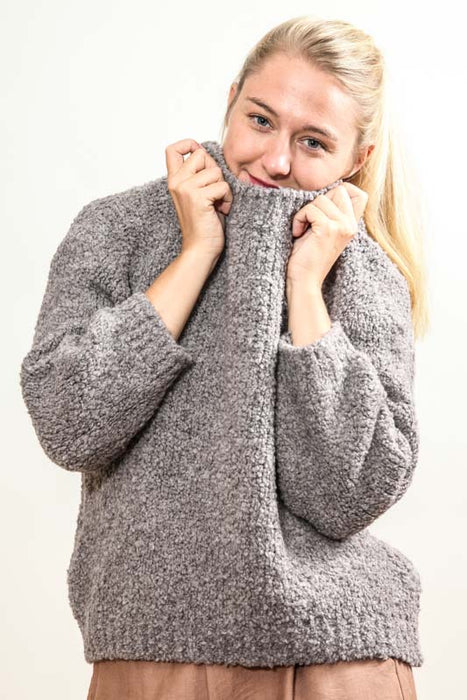 Pull tricoté taupe - taille unique