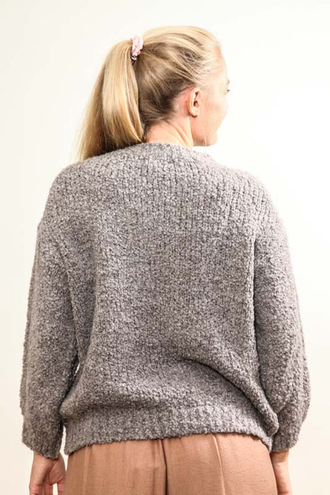 Pull tricoté taupe - taille unique