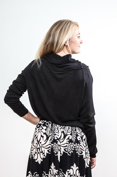 Pull tricoté à épaules dénudées noir - taille unique