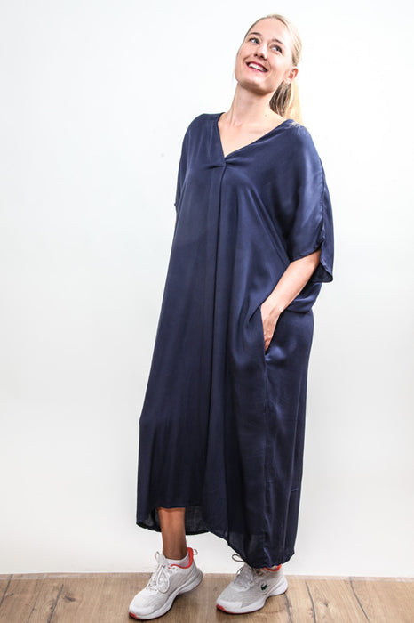 Dress viscose long navy - One Size