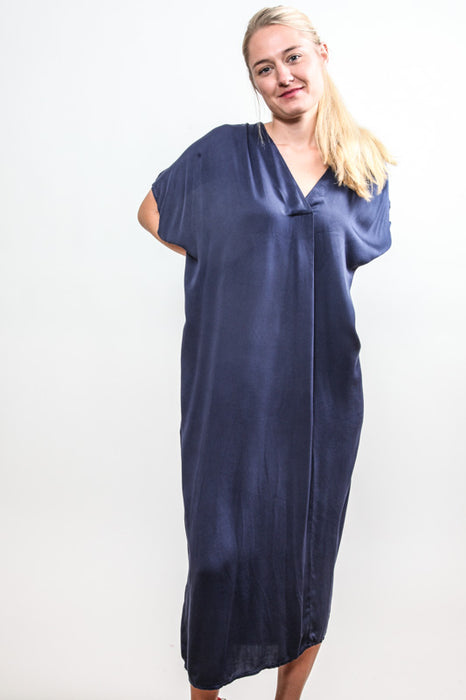 Dress viscose long navy - One Size