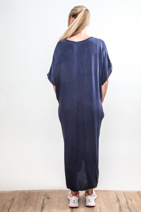 Dress viscose long navy - One Size