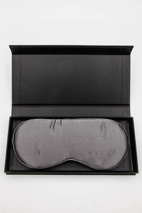 Sleep mask with box 100% mulberry silk grey