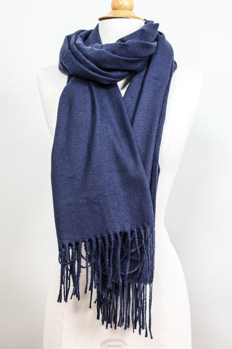 Scarf cashmere/viscose royal blue 70 x 180 cm