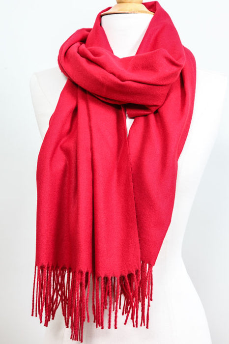 Scarf cashmere/viscose red 70 x 180 cm