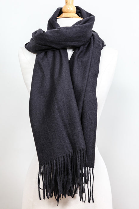 Scarf cashmere/wool/viscose black 65 x 170 cm