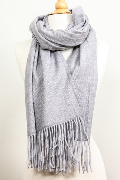 Echarpe cachemire/laine/viscose gris 65 x 170 cm