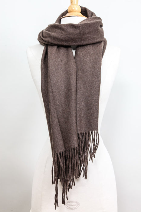 Scarf wool/viscose coffee brown 70 x 180 cm