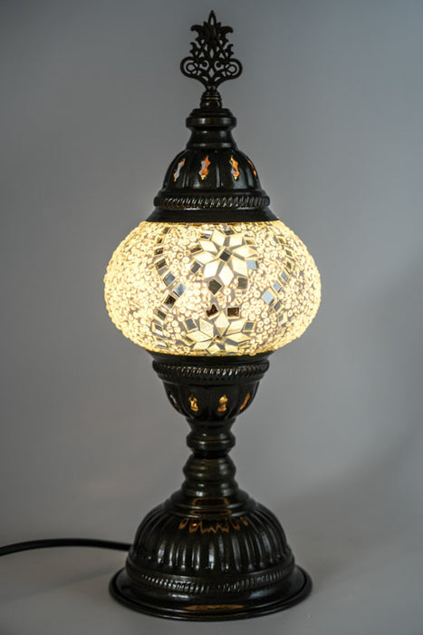 Mosaic lamp white 13 x 13 x 30 cm