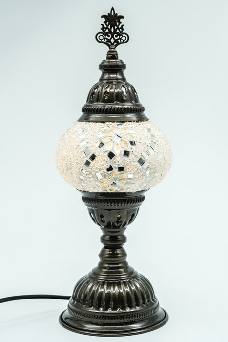 Mosaic lamp white 13 x 13 x 30 cm