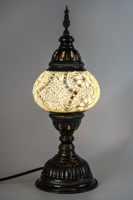 Mosaic lamp white 13 x 13 x 30 cm