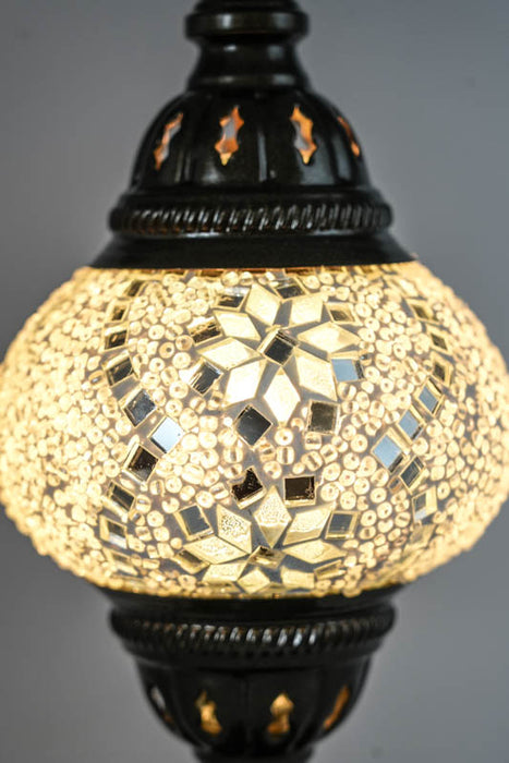 Mosaic lamp white 13 x 13 x 30 cm