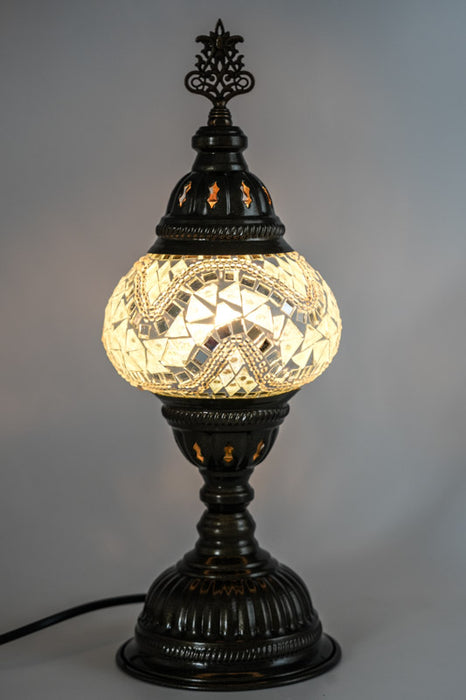 Mosaiklampe weiss 13 x 13 x 30 cm