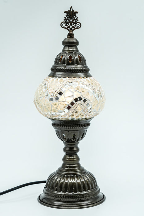 Mosaiklampe weiss 13 x 13 x 30 cm