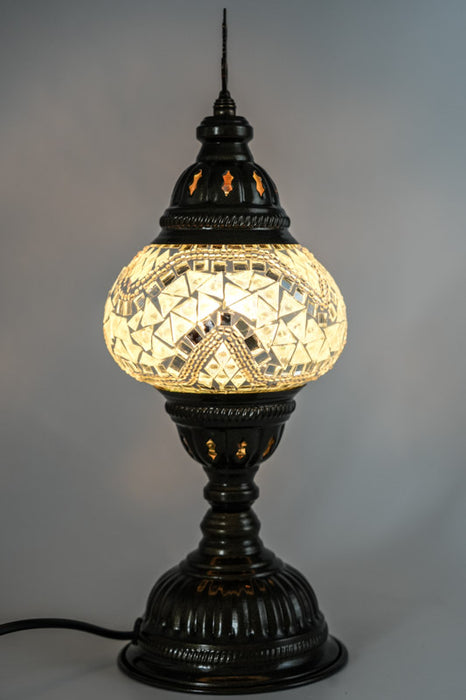 Mosaiklampe weiss 13 x 13 x 30 cm