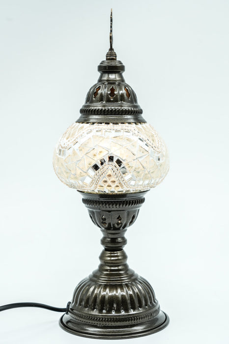 Mosaiklampe weiss 13 x 13 x 30 cm