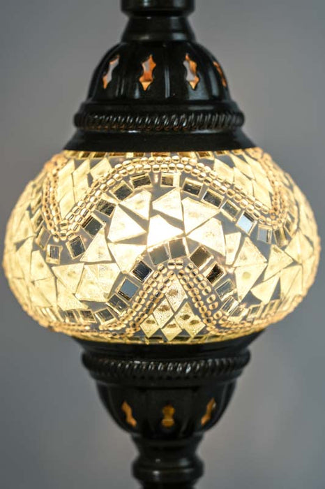 Mosaiklampe weiss 13 x 13 x 30 cm