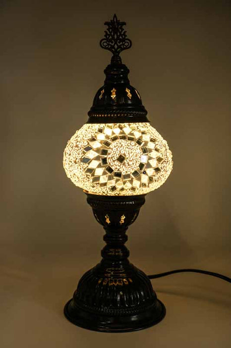 Turkish mosaic lamp white 13 x 13 x 30 cm