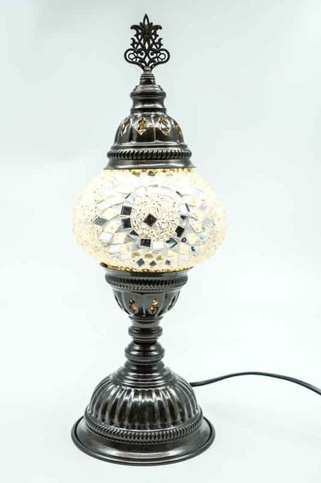 Turkish mosaic lamp white 13 x 13 x 30 cm