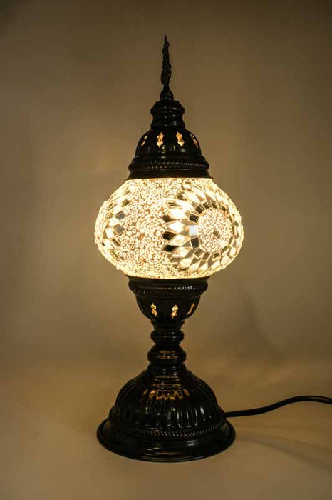 Turkish mosaic lamp white 13 x 13 x 30 cm