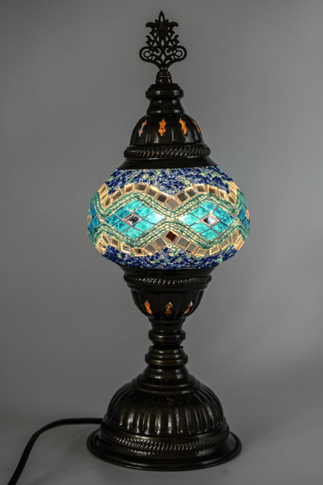Mosaiklampe blau 13 x 13 x 30 cm