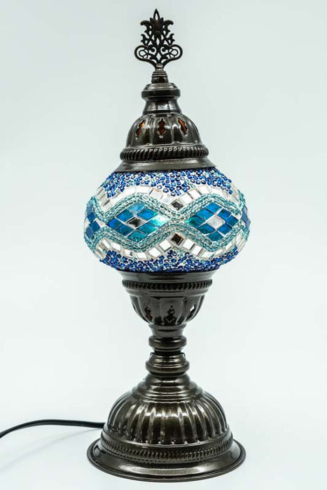 Mosaiklampe blau 13 x 13 x 30 cm