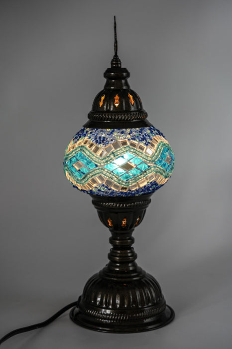 Mosaiklampe blau 13 x 13 x 30 cm