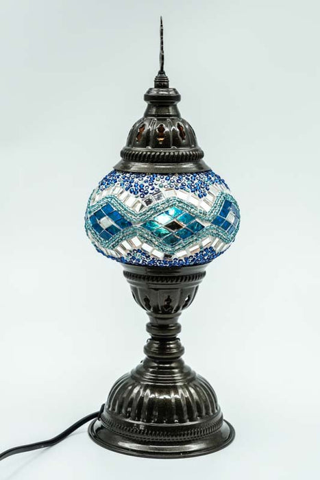 Mosaiklampe blau 13 x 13 x 30 cm