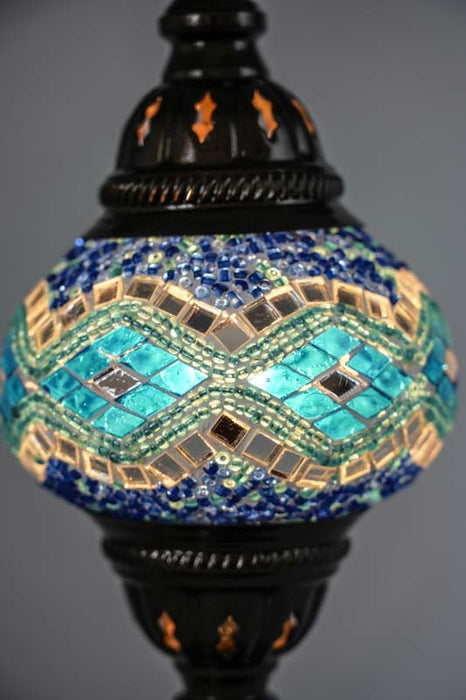 Mosaiklampe blau 13 x 13 x 30 cm