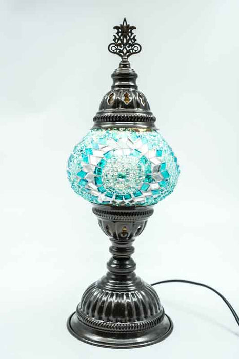 Turkish mosaic lamp blue 13 x 13 x 30 cm