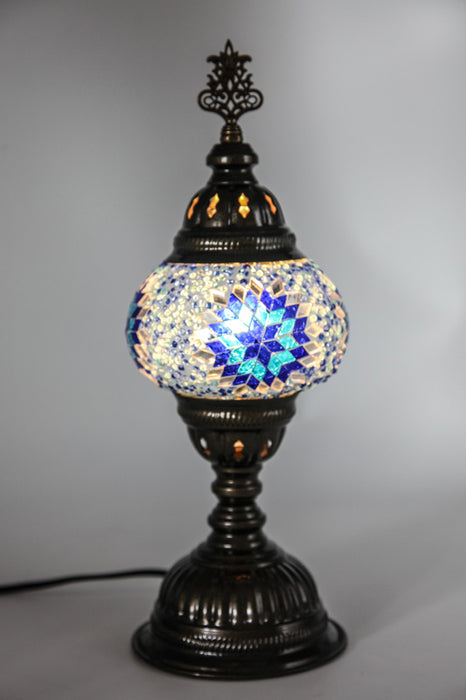 Mosaiklampe blau 13 x 13 x 30 cm