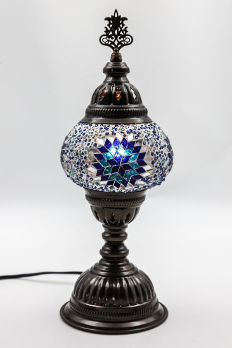 Mosaiklampe blau 13 x 13 x 30 cm