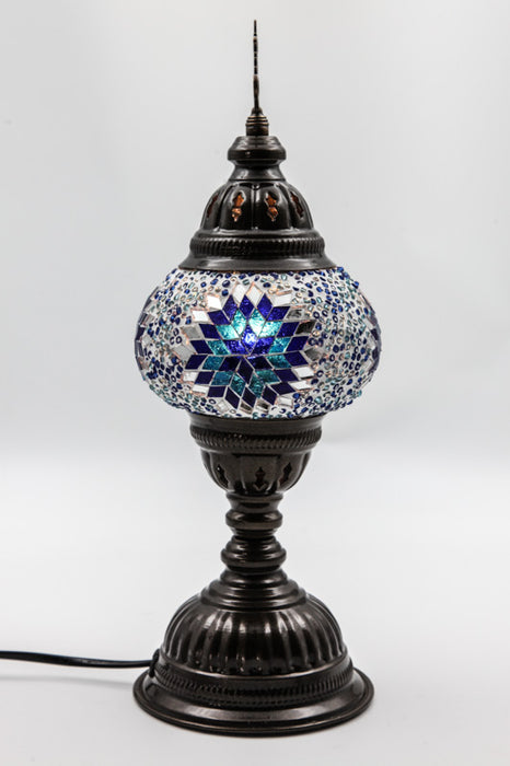 Mosaiklampe blau 13 x 13 x 30 cm