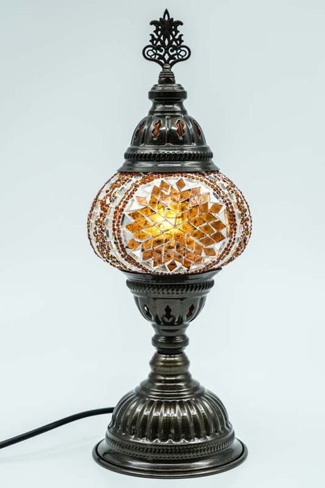 Lampe mosaïque ambre 13 x 13 x 30 cm