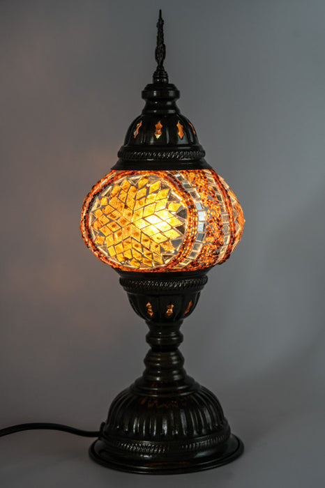 Lampe mosaïque ambre 13 x 13 x 30 cm