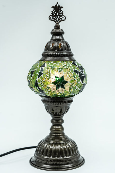 Lampe mosaïque verte 13 x 13 x 30 cm