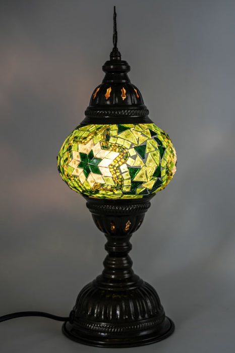 Lampe mosaïque verte 13 x 13 x 30 cm