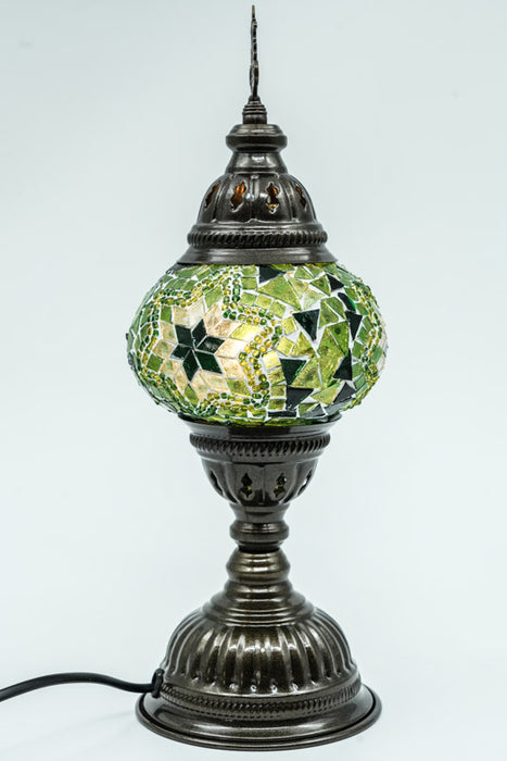 Lampe mosaïque verte 13 x 13 x 30 cm