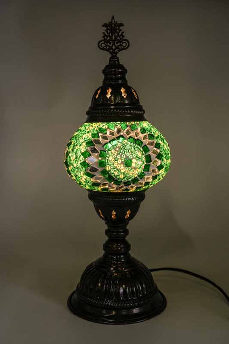 Lampe en mosaïque turque verte 13 x 13 x 30 cm