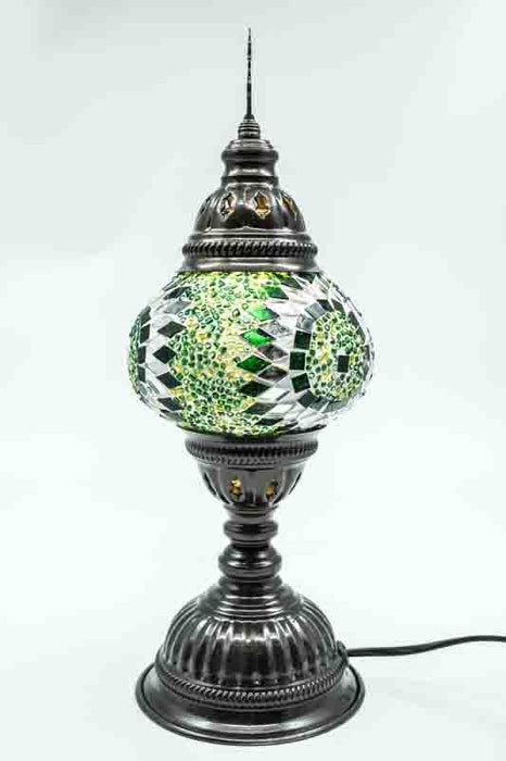 Lampe en mosaïque turque verte 13 x 13 x 30 cm