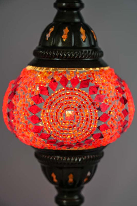 Mosaic lamp red 13 x 13 x 30 cm