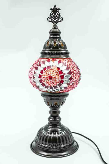 Turkish mosaic lamp red 13 x 13 x 30 cm