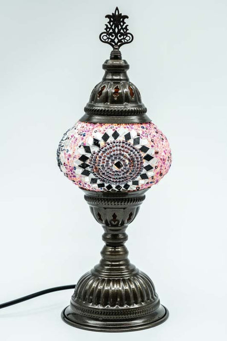 Lampe mosaïque violette 13 x 13 x 30 cm